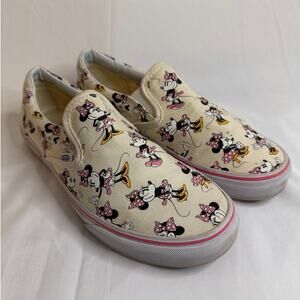 Vans Off The Wall Women's Disney Minnie Mouse Cream Classic SlipOn Shoes